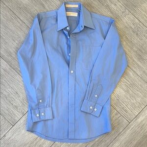 Boys Michael Kors Blue Dress Shirt Long Sleeve Cotton